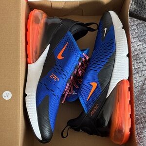Nike Air Max 270 Sneakers - Black, Blue, Orange
